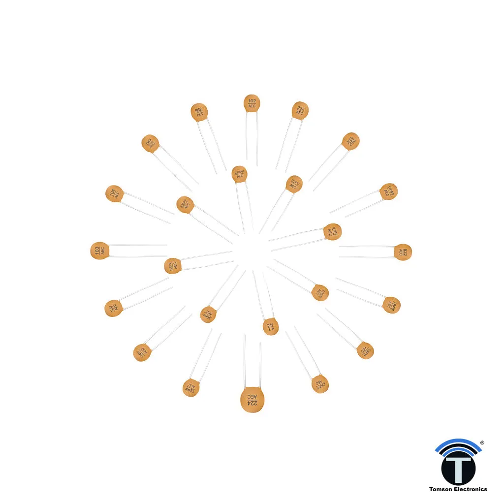 0.0001 pF - 820 pF Ceramic Disc Capacitor 50V AEC