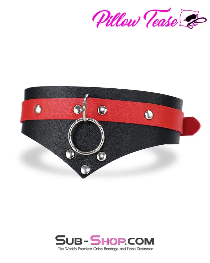 0775DL      Black and Red Chevron Bondage Collar