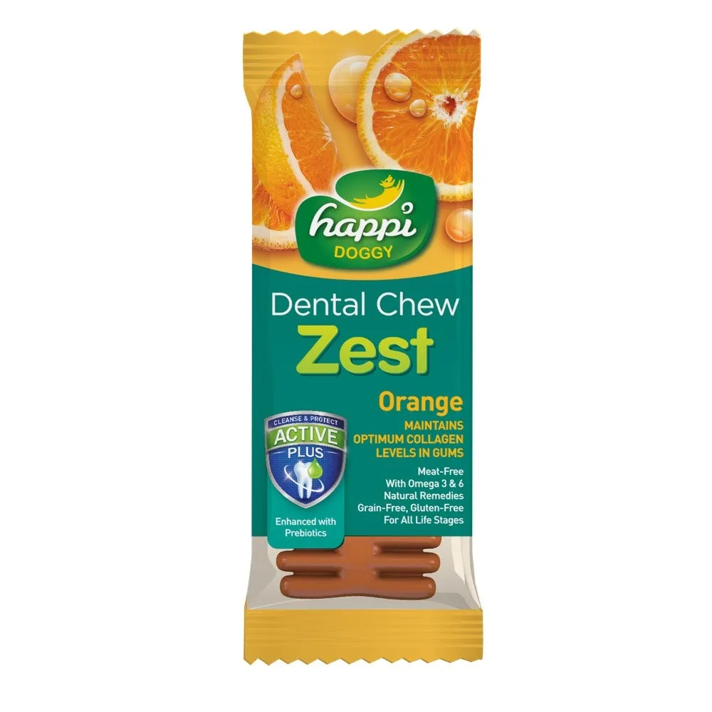 10 FOR $12: Happi Skippi (Doggy) Zest Orange 4 Inch Dental Dog Chew 25g