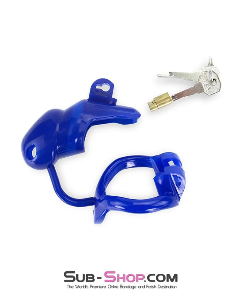 1386AR      Blue Balls High Security Locking Male Chastity Device with Ball Divider - MEGA Deal