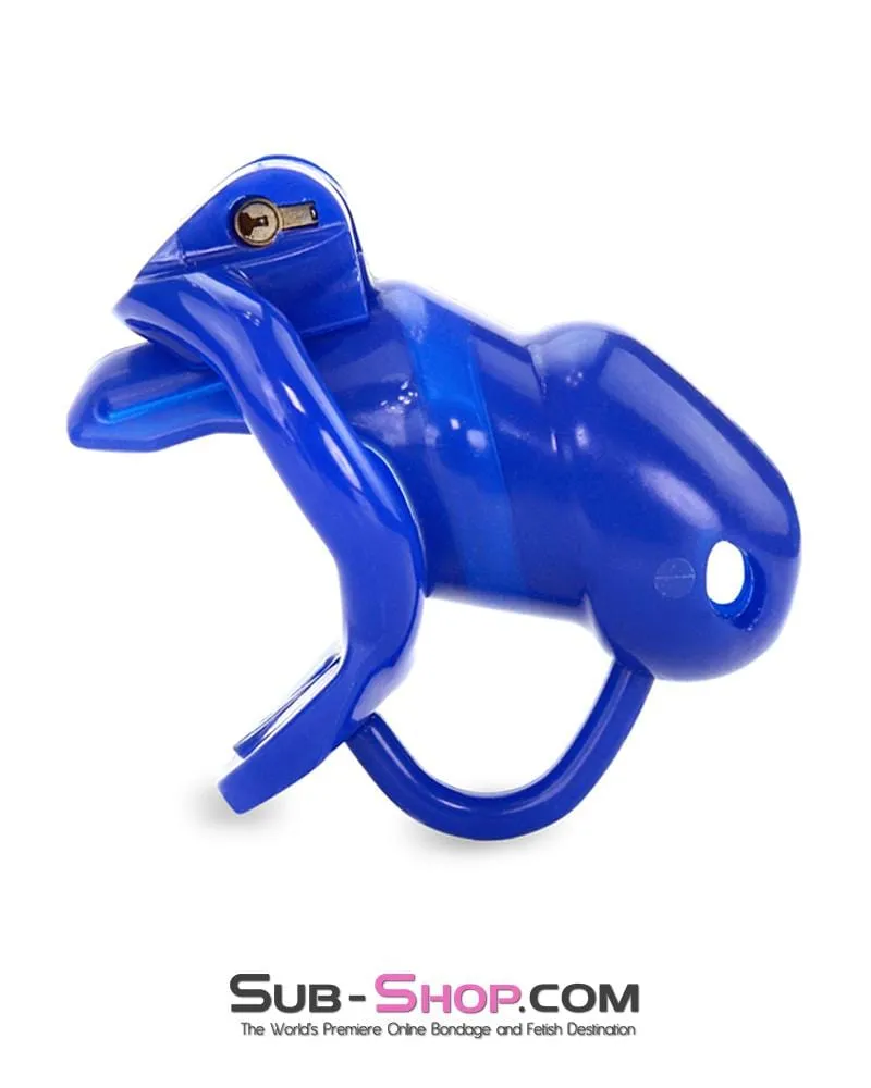 1386AR      Blue Balls High Security Locking Male Chastity Device with Ball Divider - MEGA Deal