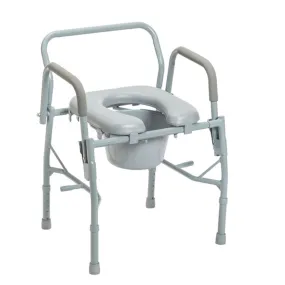 3-in-1 Steel Drop Arm Bedside Commode with Padded Seat by Drive Medical