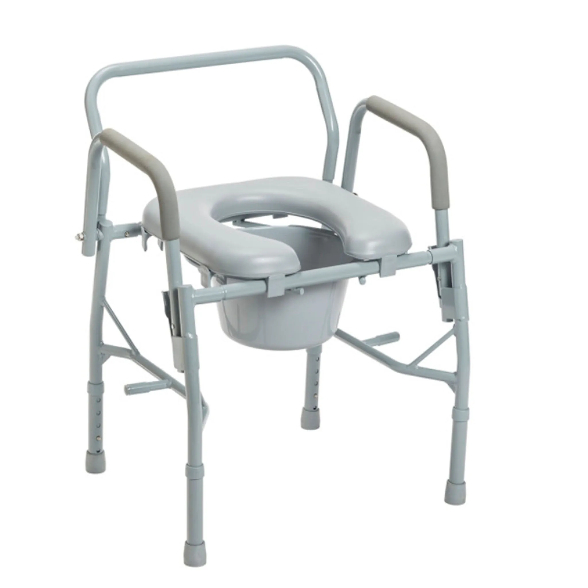 3-in-1 Steel Drop Arm Bedside Commode with Padded Seat by Drive Medical