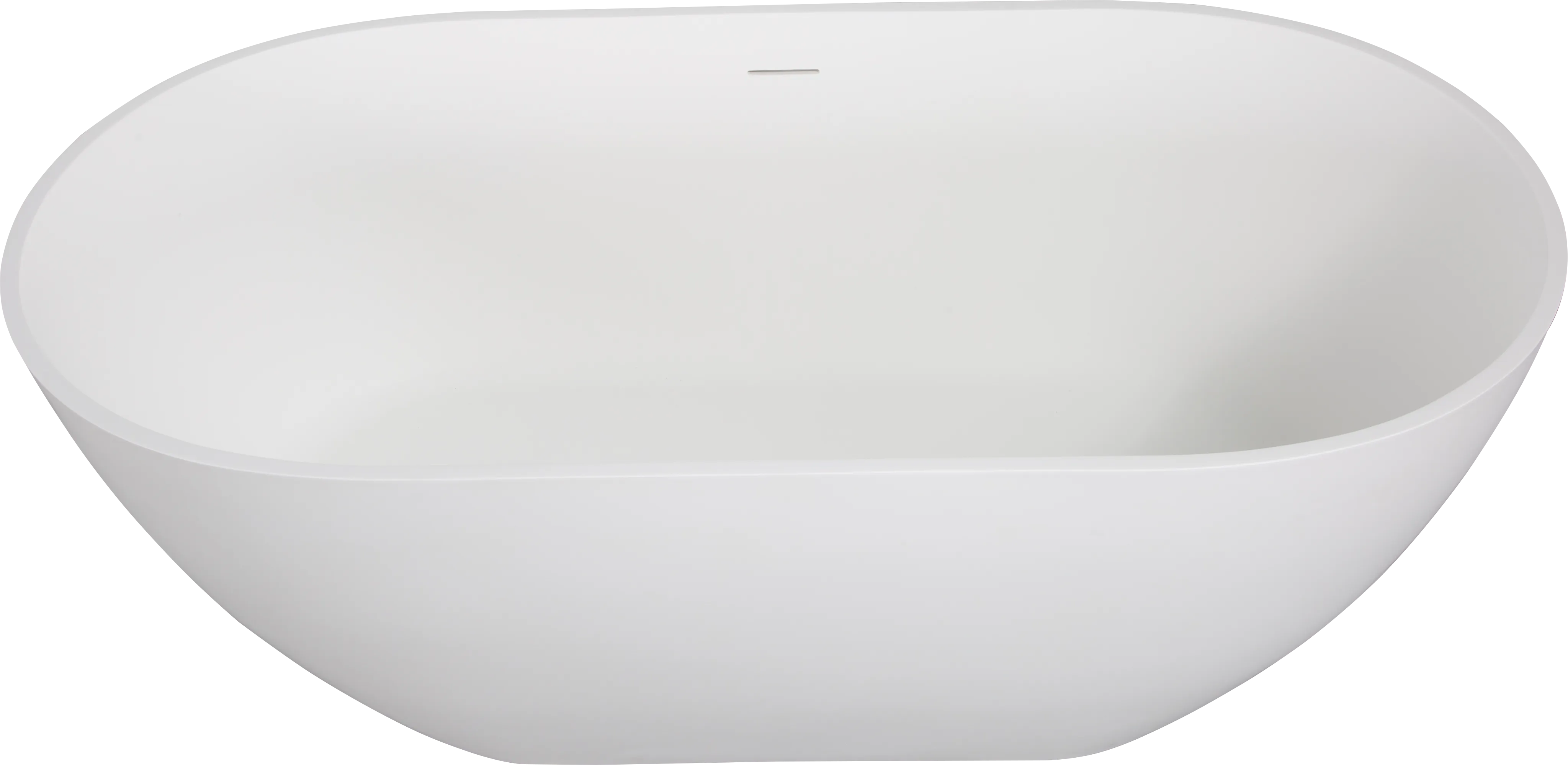 69" Freestanding Solid Surface Bathtub, Luxury Handcrafted Stone Resin Freestanding Soaking Bathtub with Overflow and Pop-up Drain, Matte White 24S03-69MW