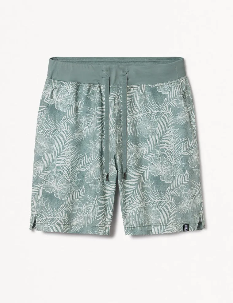 Acadia Short: Sage Tropic Print