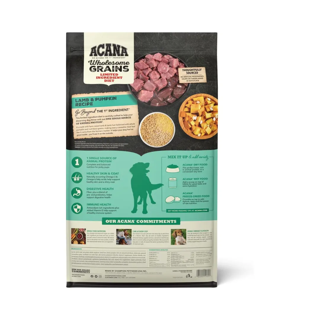 Acana Wholesome Grains/ Lamb & Pumpkin Dry Dog Food