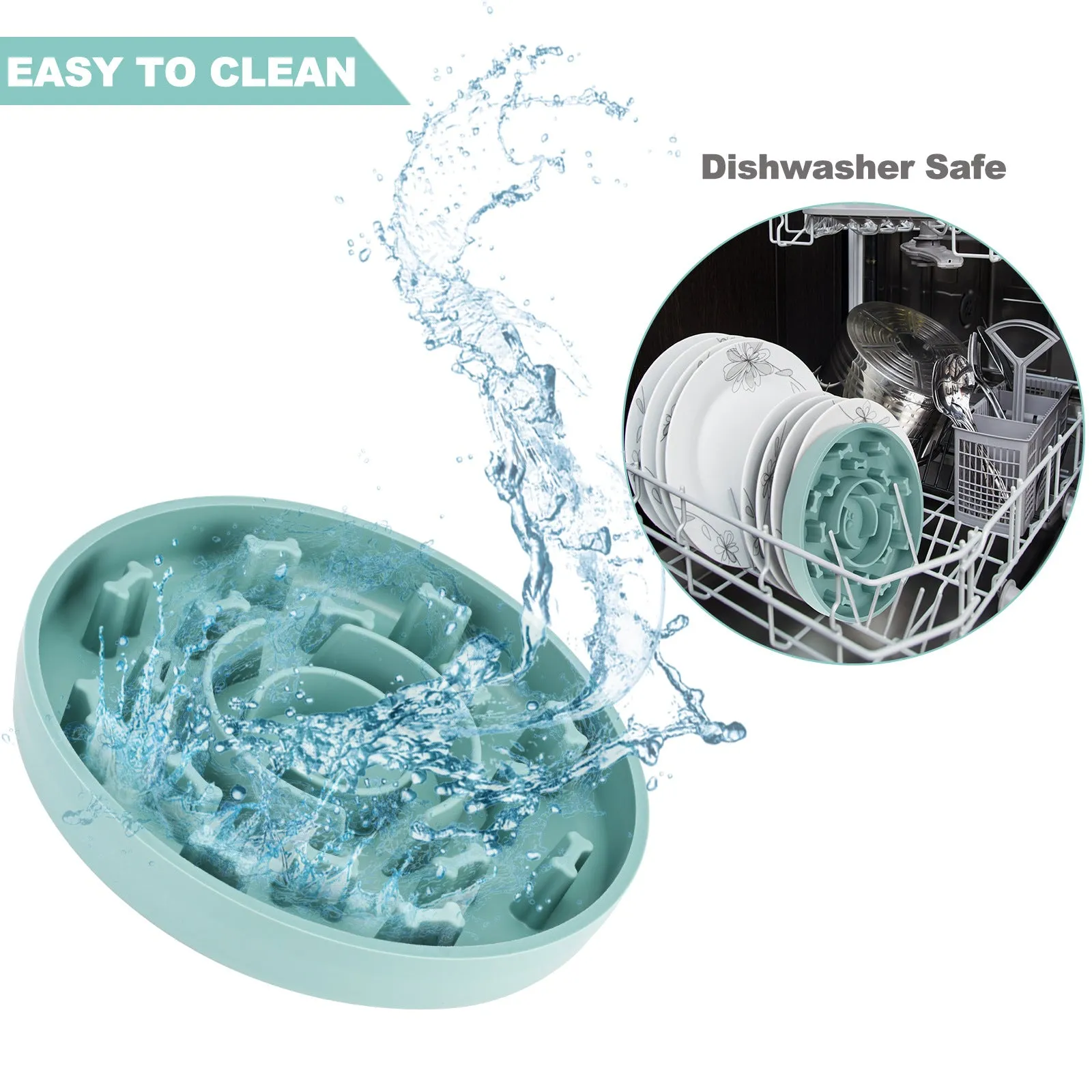 Anti-Choking, Non-Slip Suction Cup Silicone Slow Feeding Dog Bowl