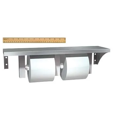 ASI 0697-GAL Commercial Toilet Paper Dispenser/Shelf, 5" W x 18" L, Wall-Mounted, Stainless Steel w/ Satin Finish