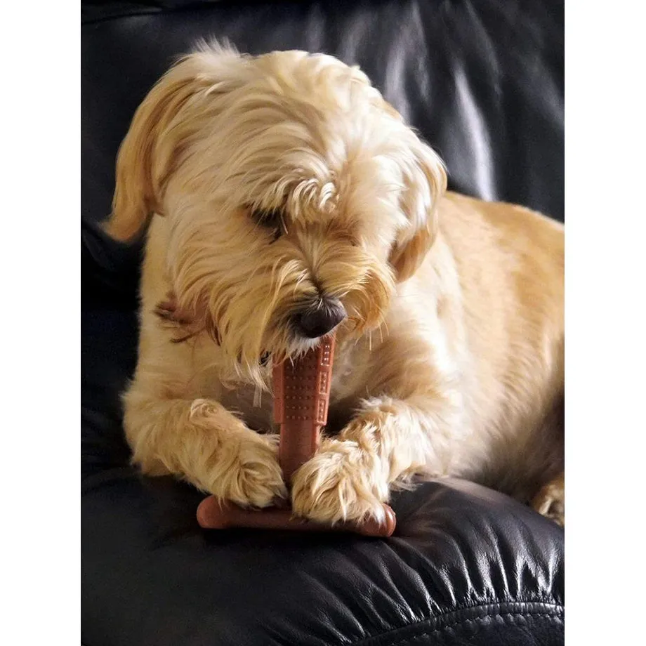 Bamboodles | T-Bone Dog Durable Chew | Peanut Butter Flavour - Medium 6"