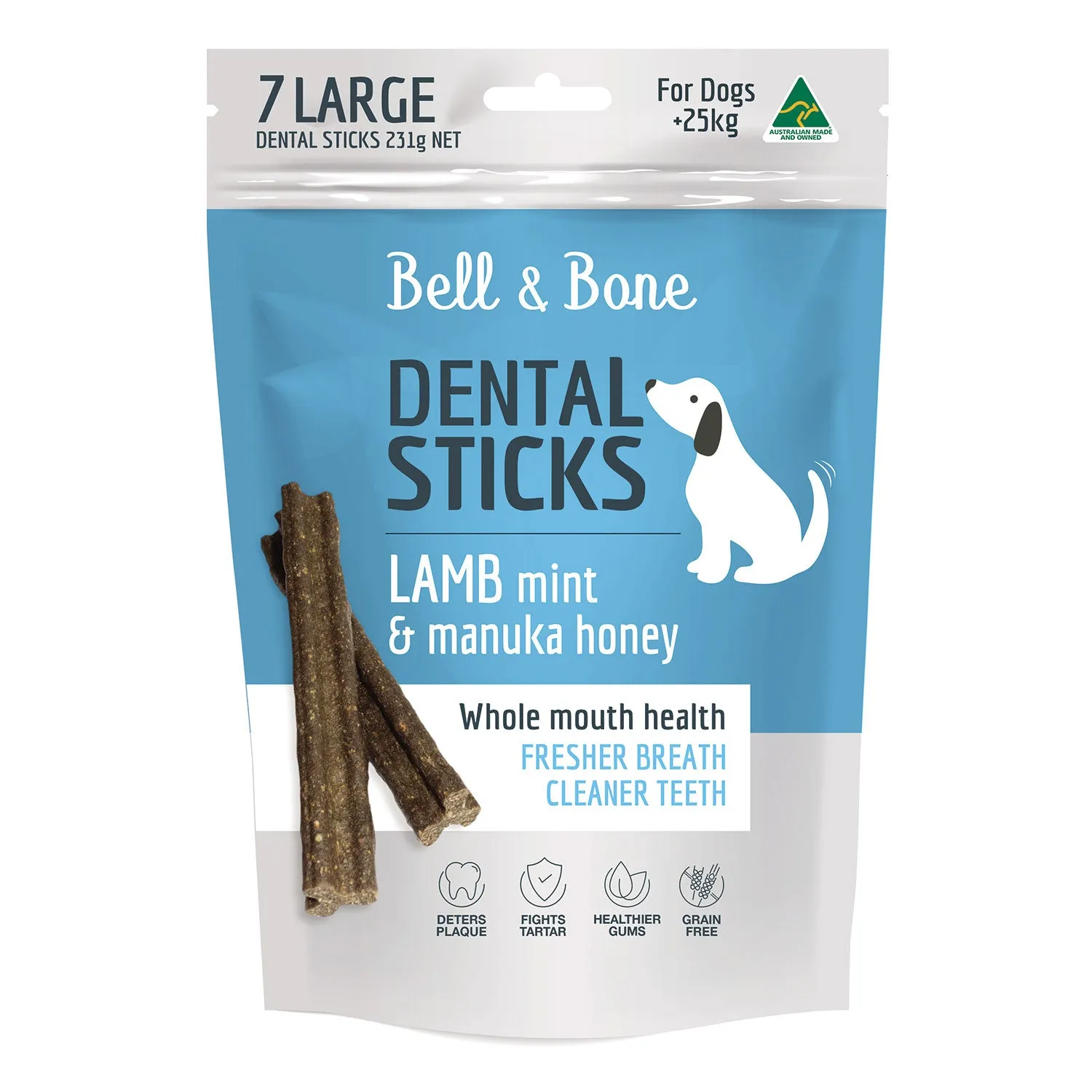 Bell & Bone Lamb, Mint & Manuka Honey Dental Dog Treats 7pc