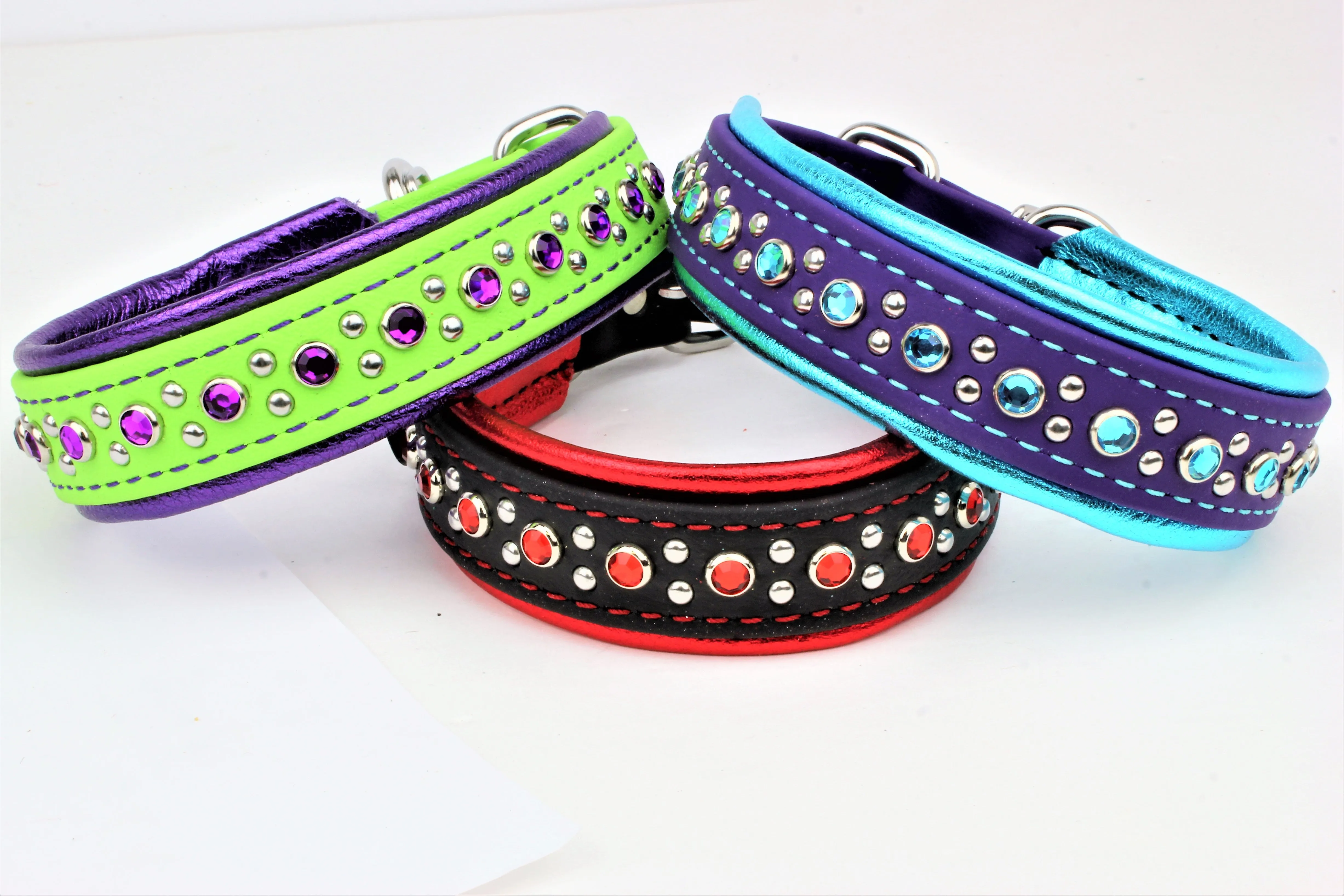 BioThane w/Leather Bling Collars