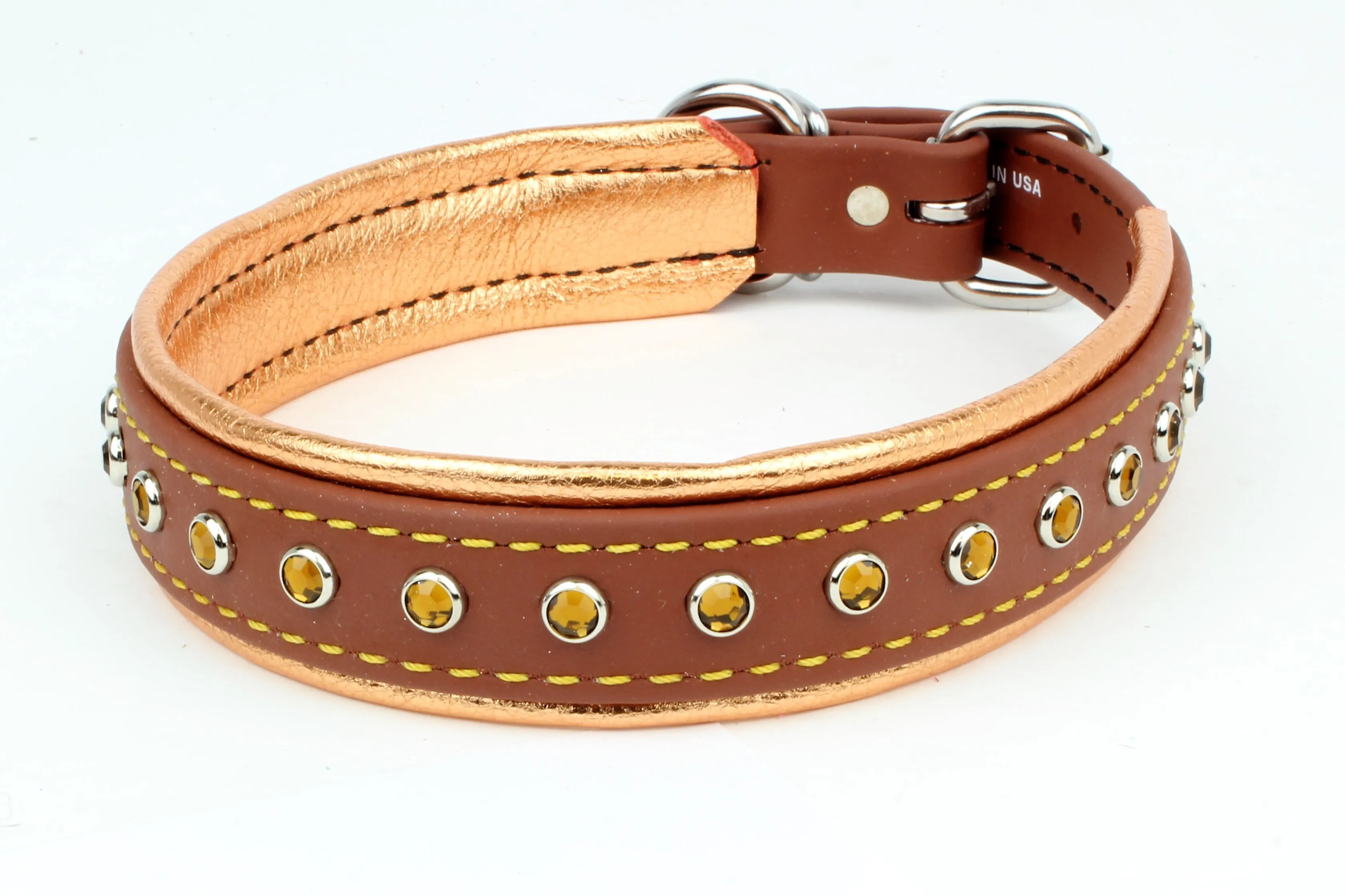 BioThane w/Leather Bling Collars