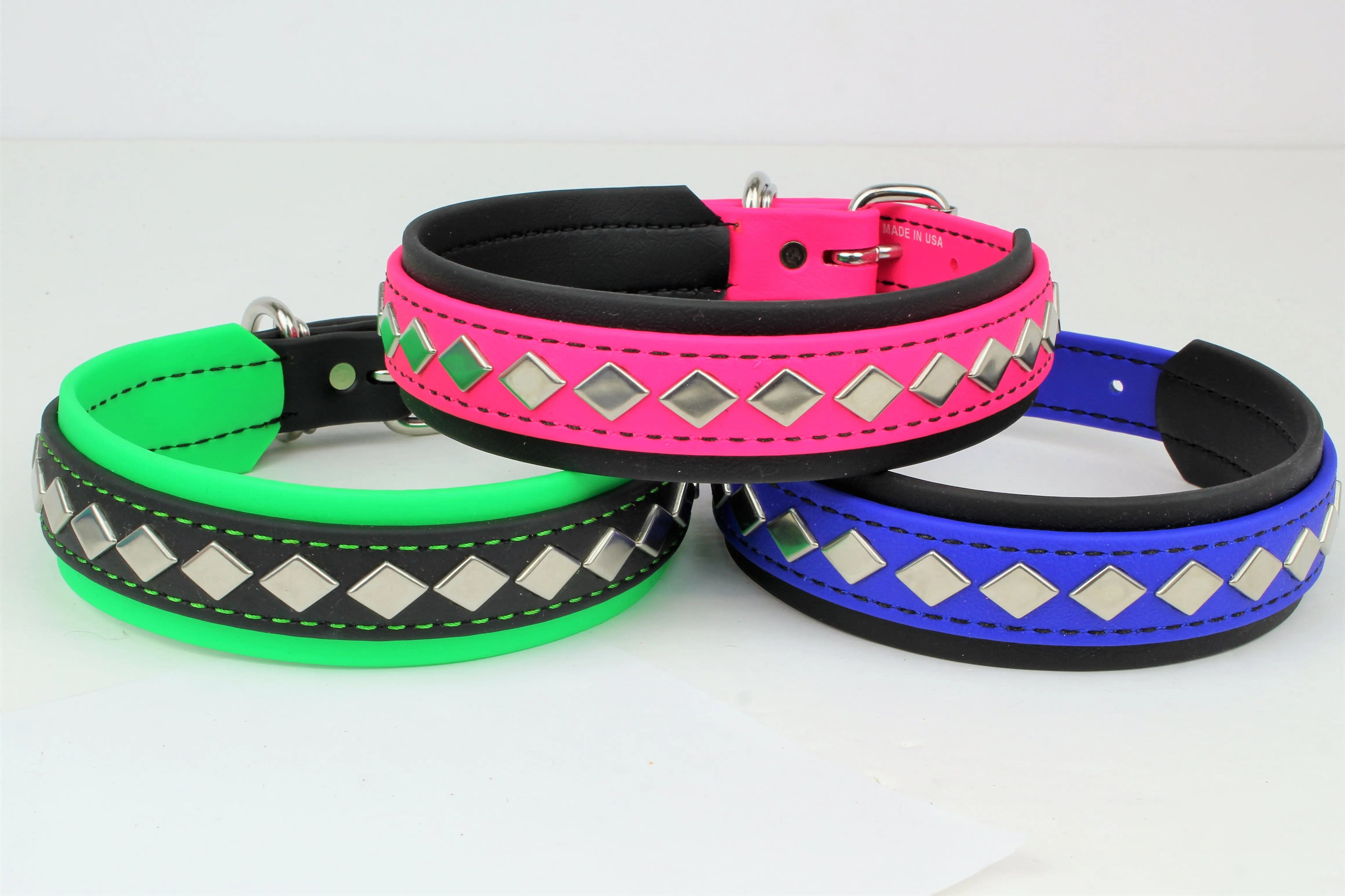 BioThane w/Leather Bling Collars