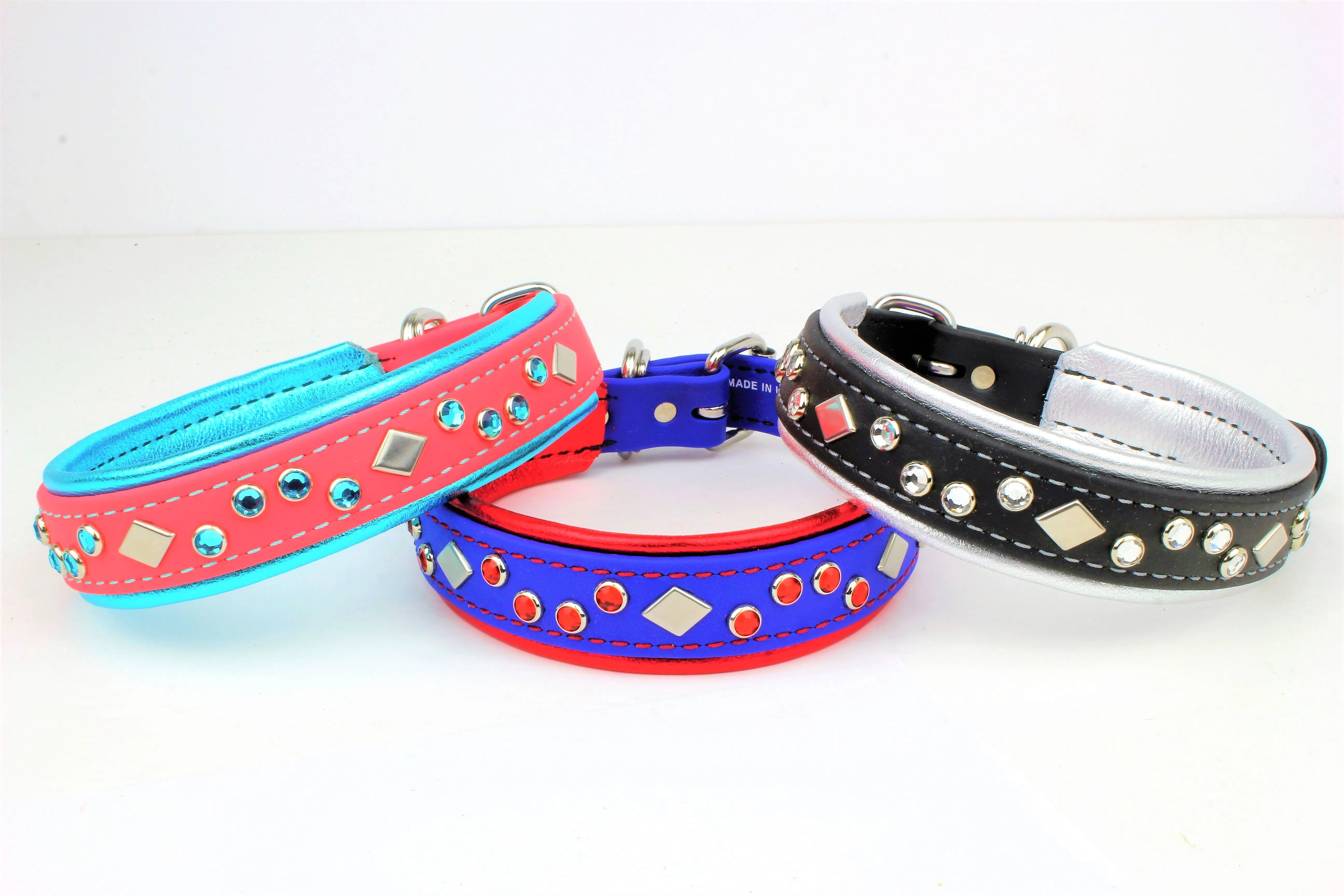 BioThane w/Leather Bling Collars