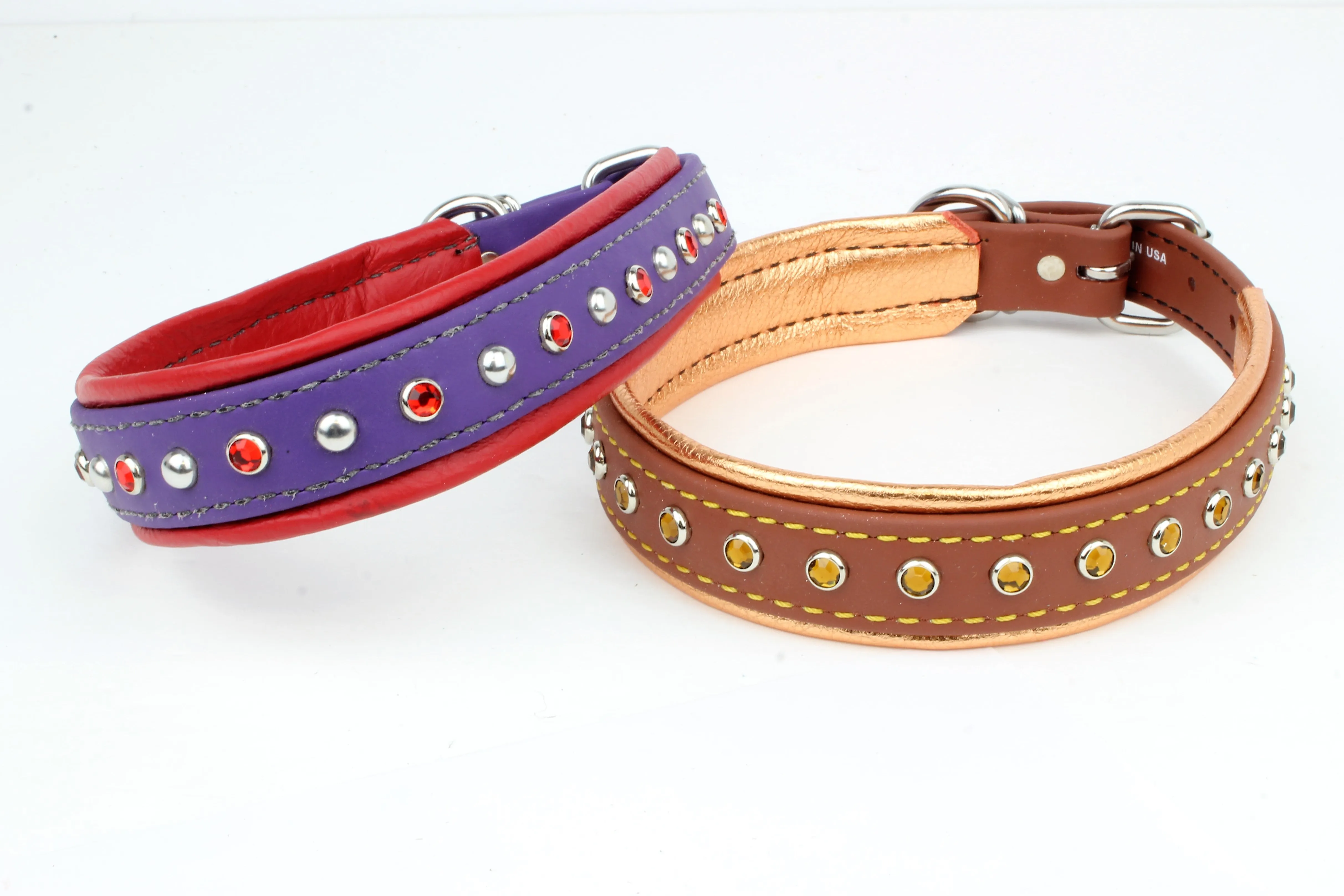 BioThane w/Leather Bling Collars