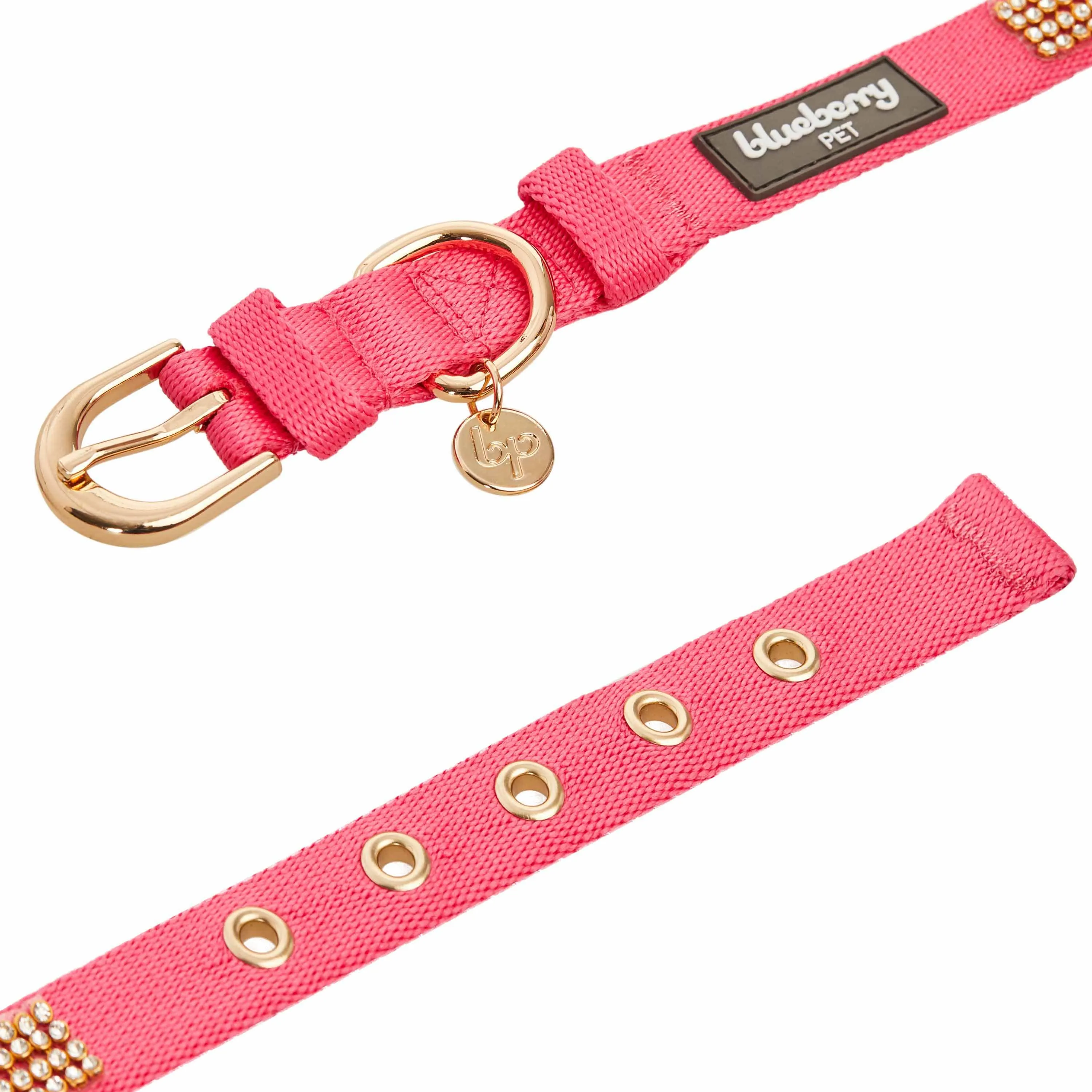 Bling Crystal Rhinestone Puppy Dog Collars Pink Red Lavender Adjustable Sparkling Embellished Fancy Collar for Girls Pet