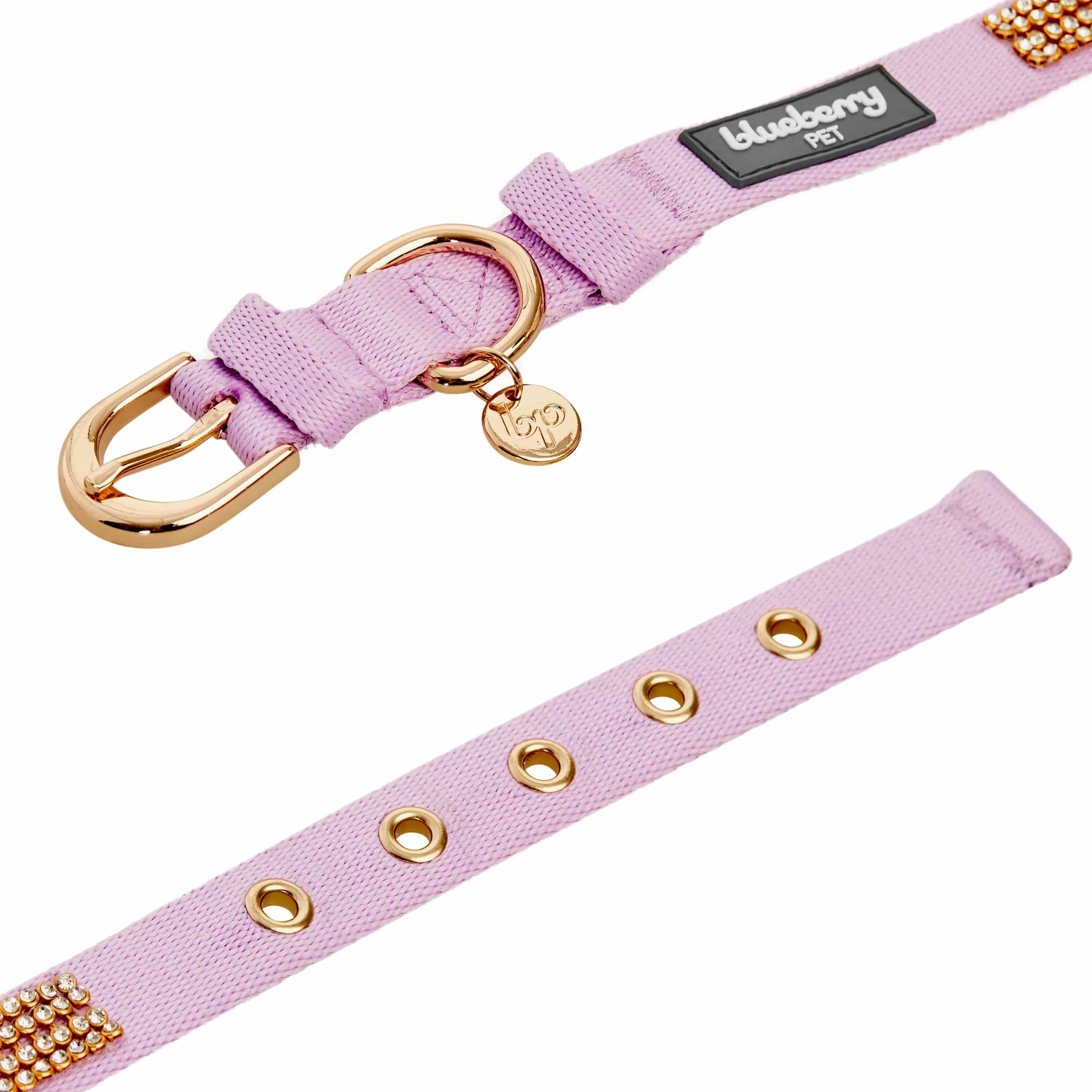 Bling Crystal Rhinestone Puppy Dog Collars Pink Red Lavender Adjustable Sparkling Embellished Fancy Collar for Girls Pet