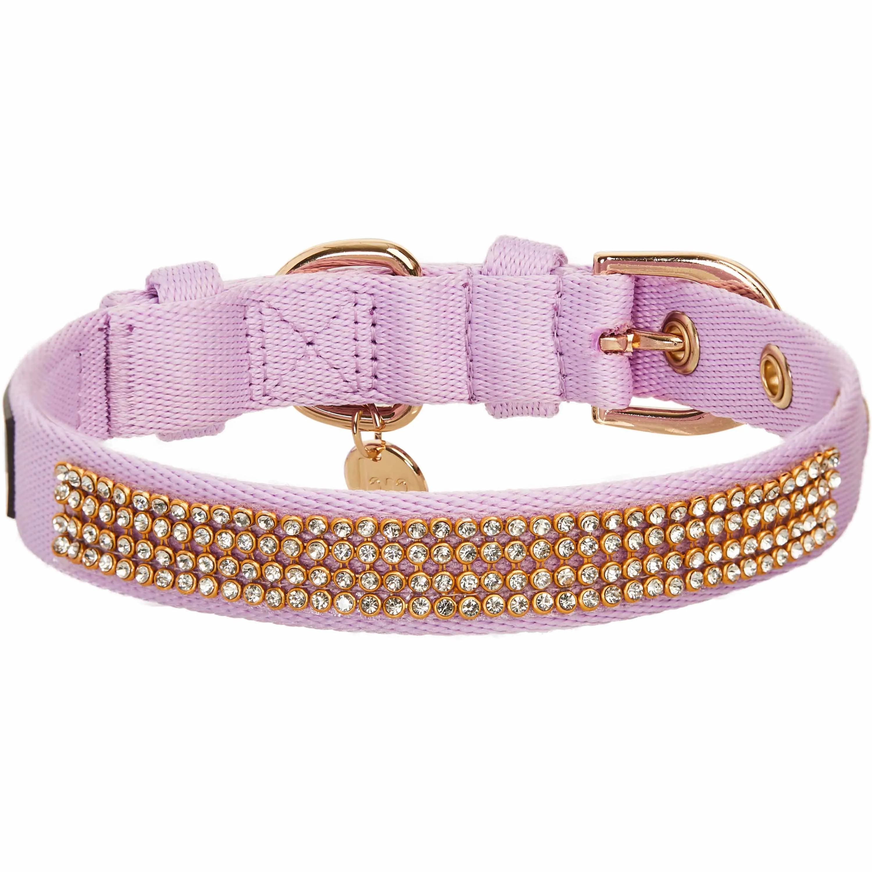 Bling Crystal Rhinestone Puppy Dog Collars Pink Red Lavender Adjustable Sparkling Embellished Fancy Collar for Girls Pet