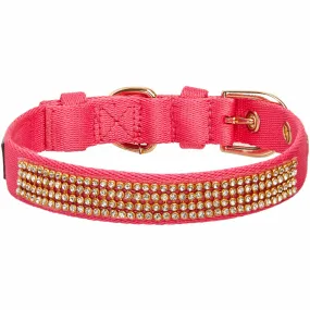 Bling Crystal Rhinestone Puppy Dog Collars Pink Red Lavender Adjustable Sparkling Embellished Fancy Collar for Girls Pet