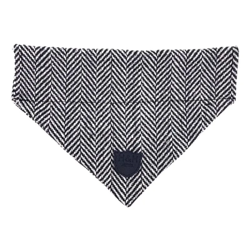 Blue Herringbone Dog Bandanas