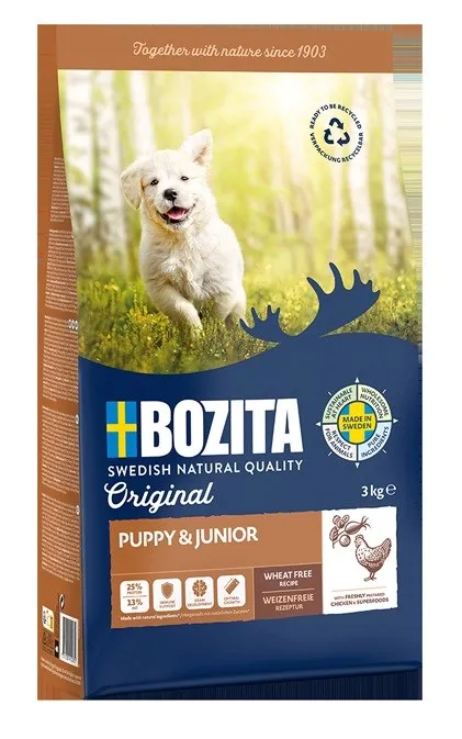 Bozita Original Puppy & Junior Chicken - Dry Dog Food - 3Kg