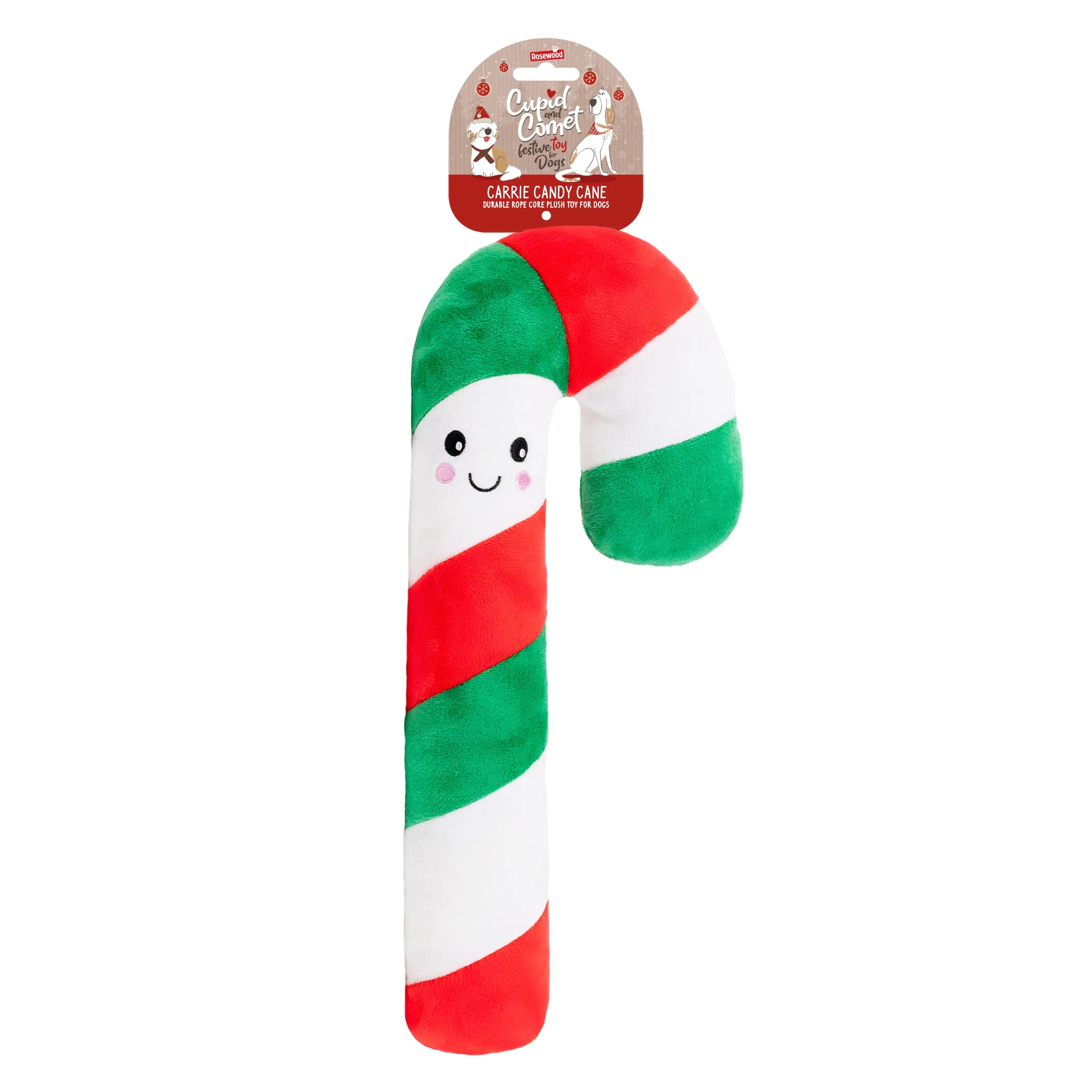 Carrie Candy Cane | Giant Plush Christmas Dog Toy by Cupid & Comet