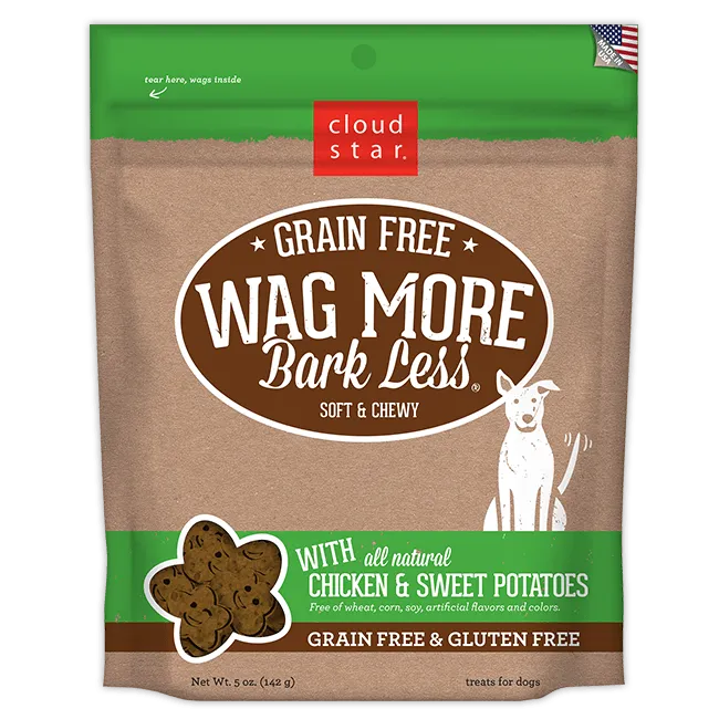 Cloud Star Wag More Bark Less Soft and Chewy Grain Free Chicken and Sweet Potatoes Dog Treats