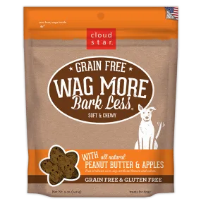 Cloud Star Wag More Bark Less Soft and Chewy Grain Free Peanut Butter and Apples Dog Treats