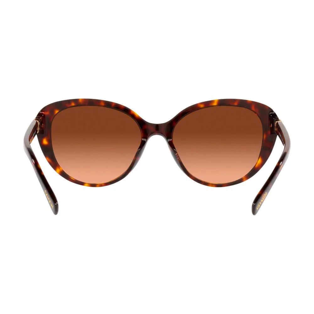 Coach Geometric Square Non-Polarized Sunglasses - Dark Tortoise/Brown Gradient