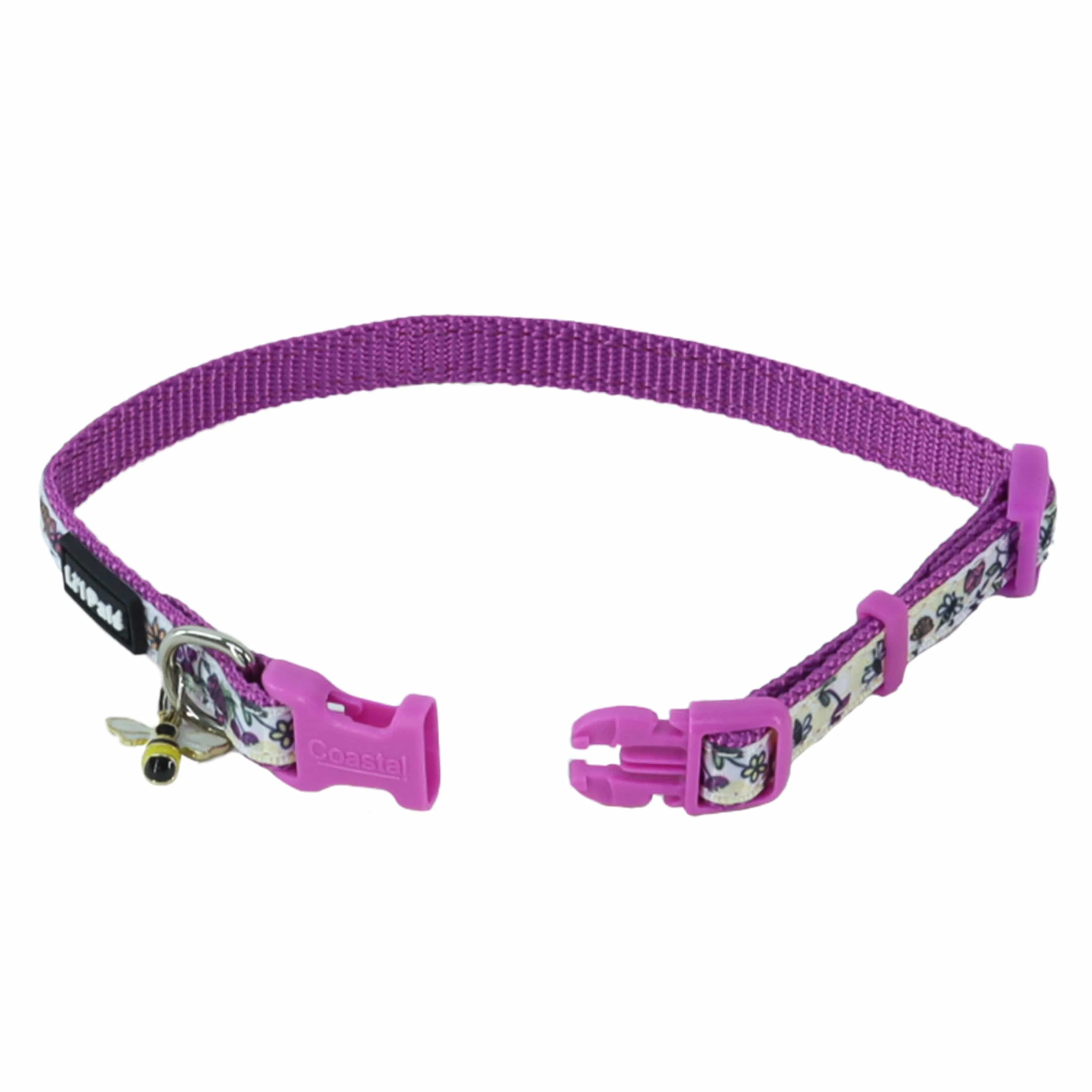 Coastal Pet Products Li'l Pals Charming Ribbon Overlay Dog Collar in Li'l Bumble Bees