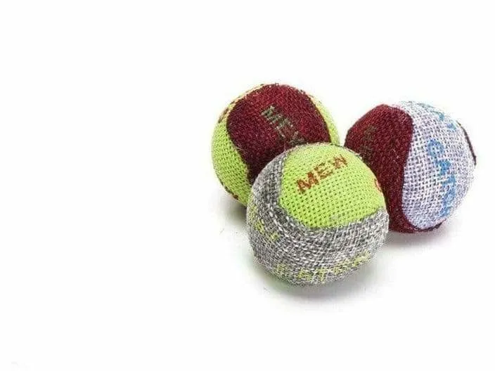 Coloured jute balls (3pcs)