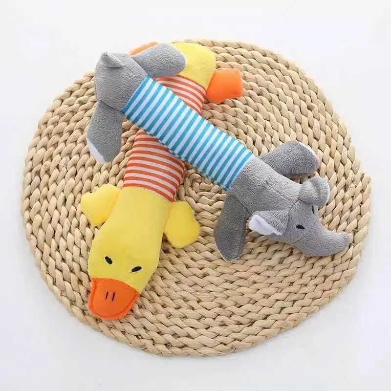 Dog Squeaky Chew Toy Plush Teething Toys for Small Medium Dogs