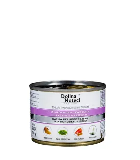 Dolina Noteci Premium Adult Small Rabbit, Beans, Rice - Wet Dog Food - 185G