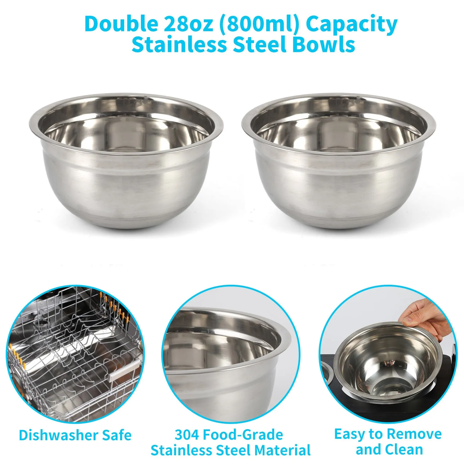 Elevated Dog Bowls for Medium Large Sized Dogs, Adjustable Heights Raised Dog Feeder Bowl with Stand for Food & Water