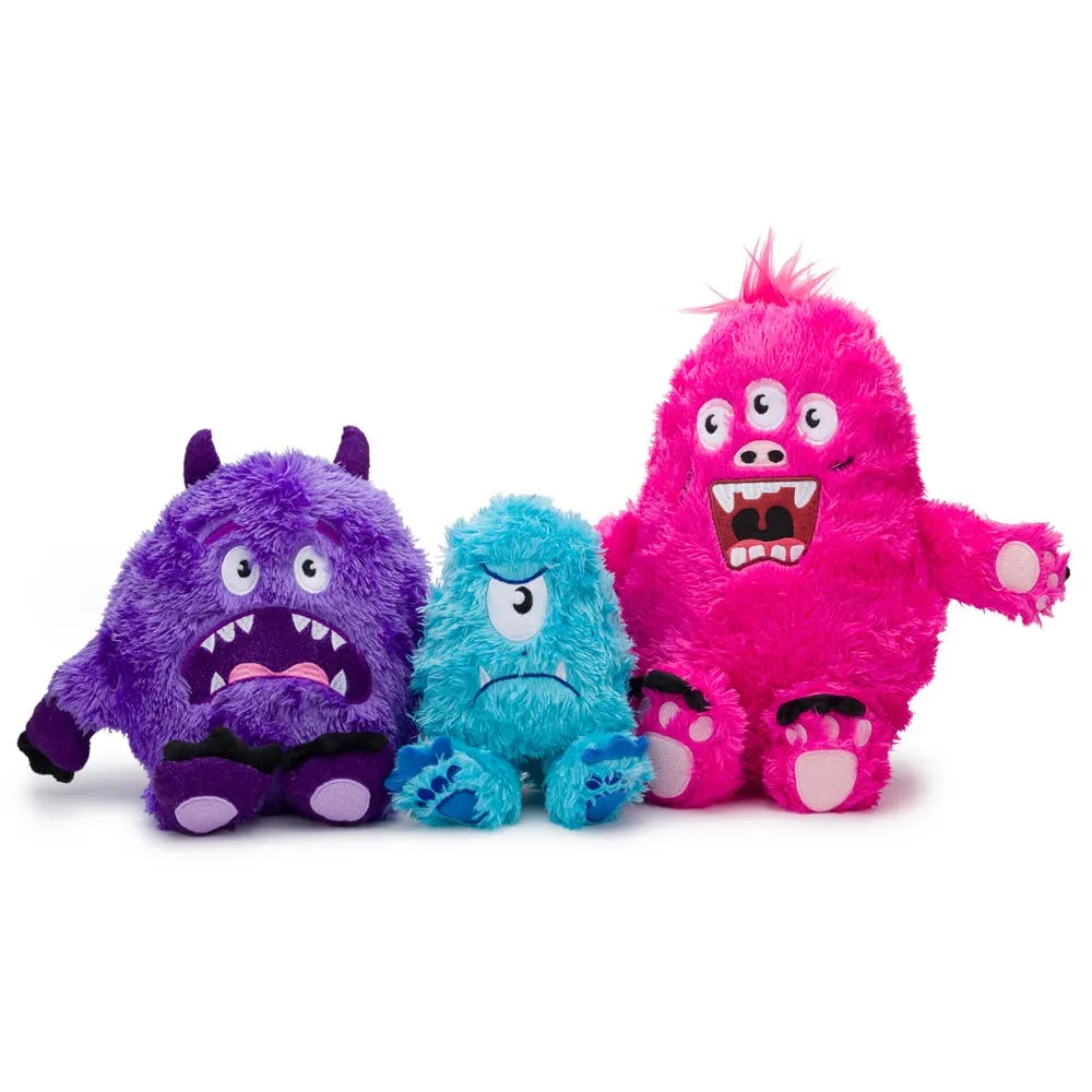 Fabdog | Fluffy Small Blue Monster  - Plush Dog Toy