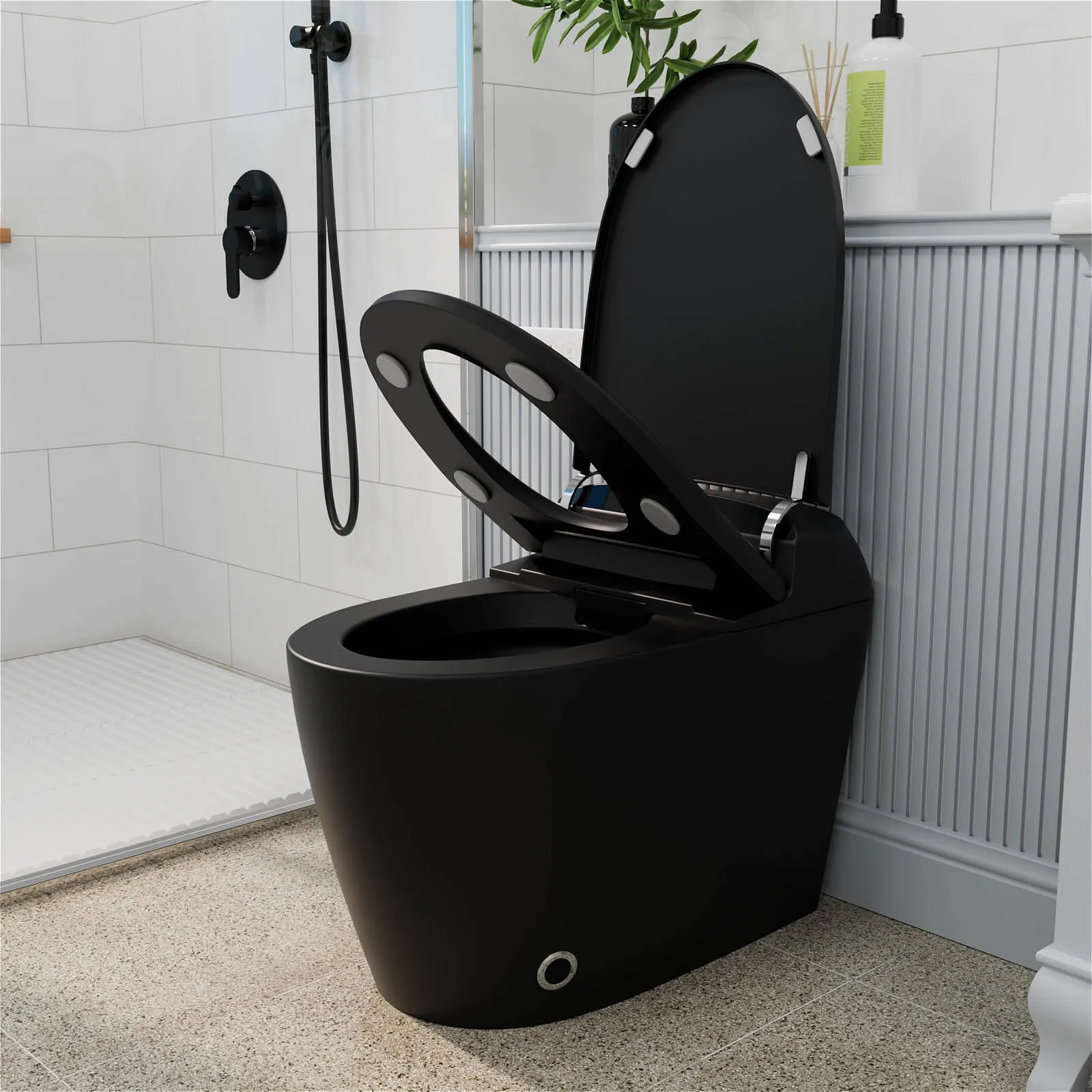 Giving Tree One-Piece Elongated Floor Smart Toilet with Bidet, Adjustable Mobile Drying