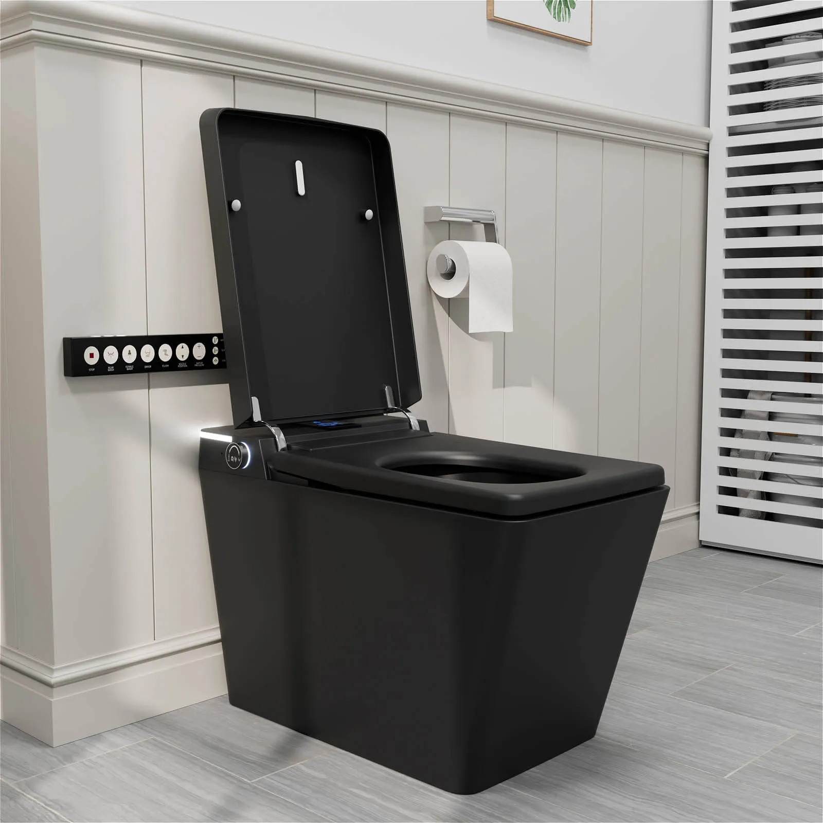 Giving Tree One-Piece Floor Mounted Square Smart Toilet with Remote Control and Automatic Cover