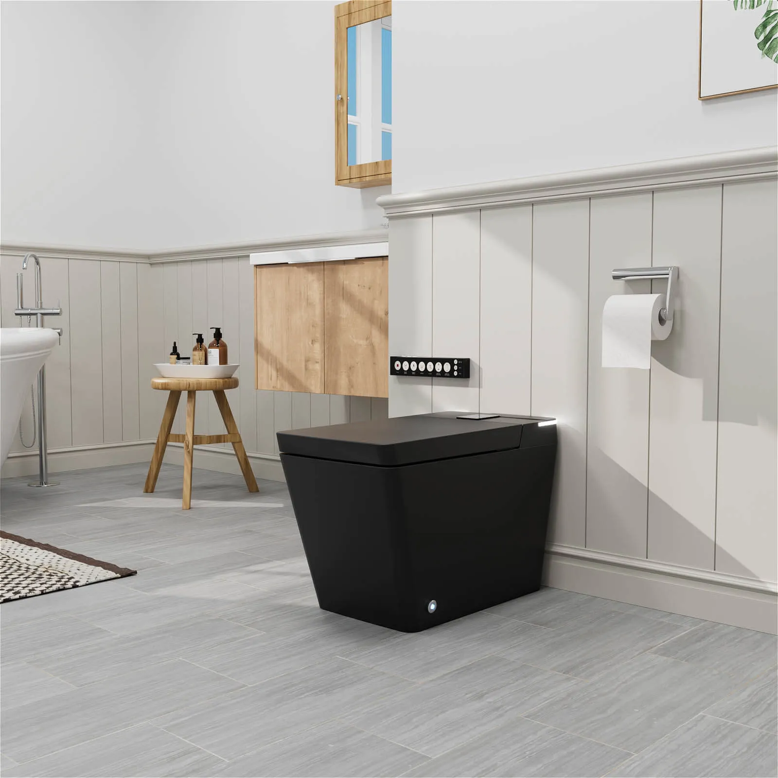 Giving Tree One-Piece Floor Mounted Square Smart Toilet with Remote Control and Automatic Cover