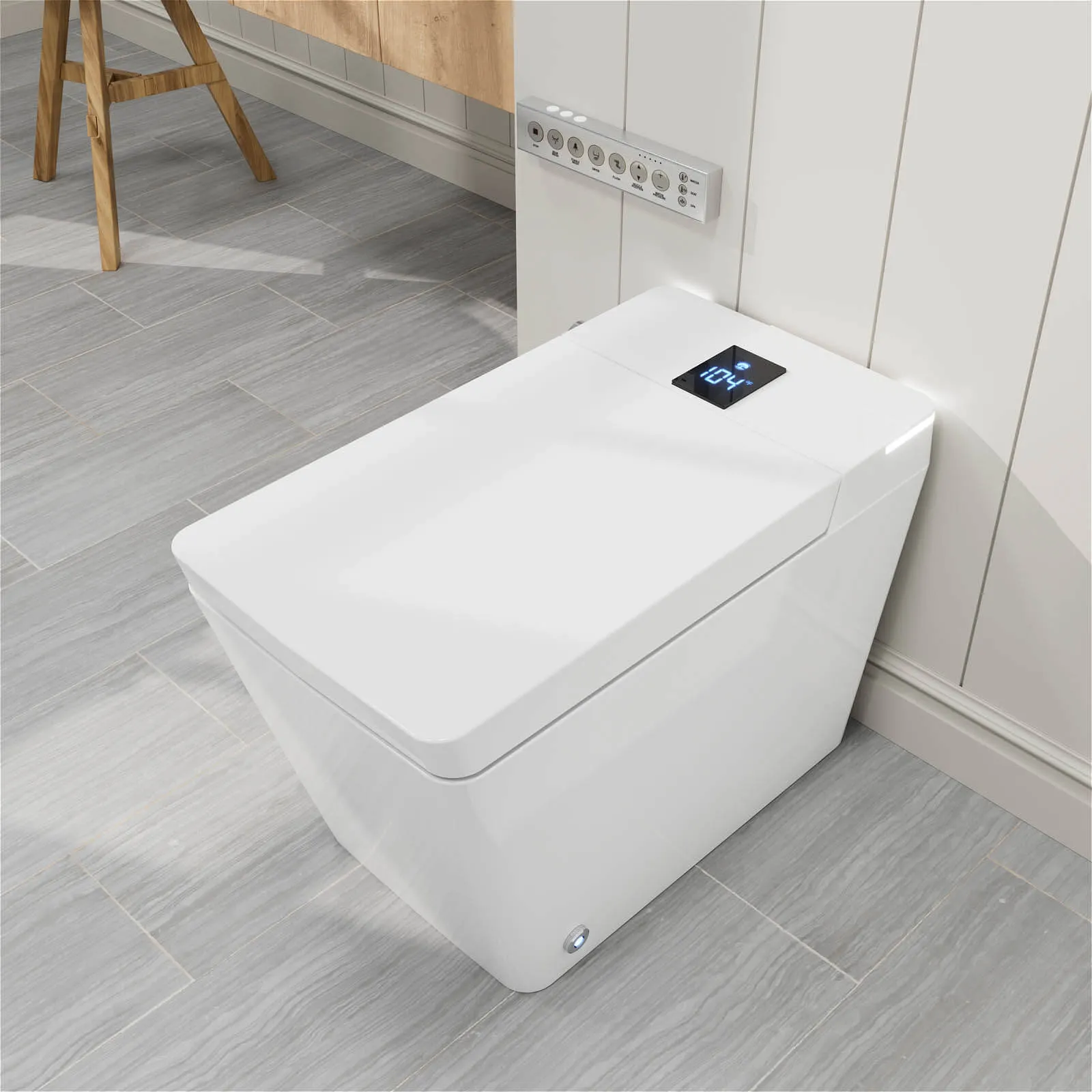 Giving Tree One-Piece Floor Mounted Square Smart Toilet with Remote Control and Automatic Cover