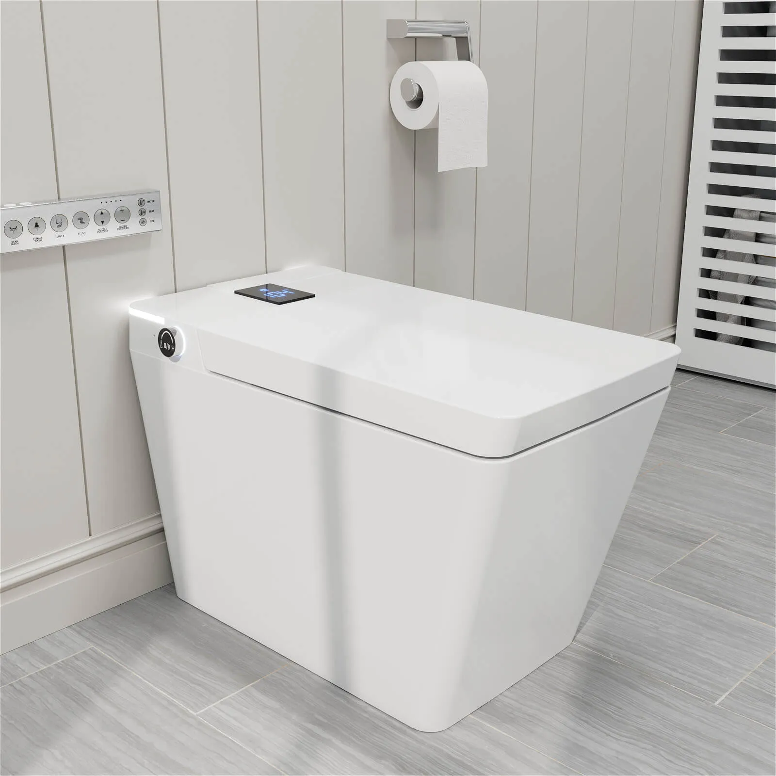 Giving Tree One-Piece Floor Mounted Square Smart Toilet with Remote Control and Automatic Cover