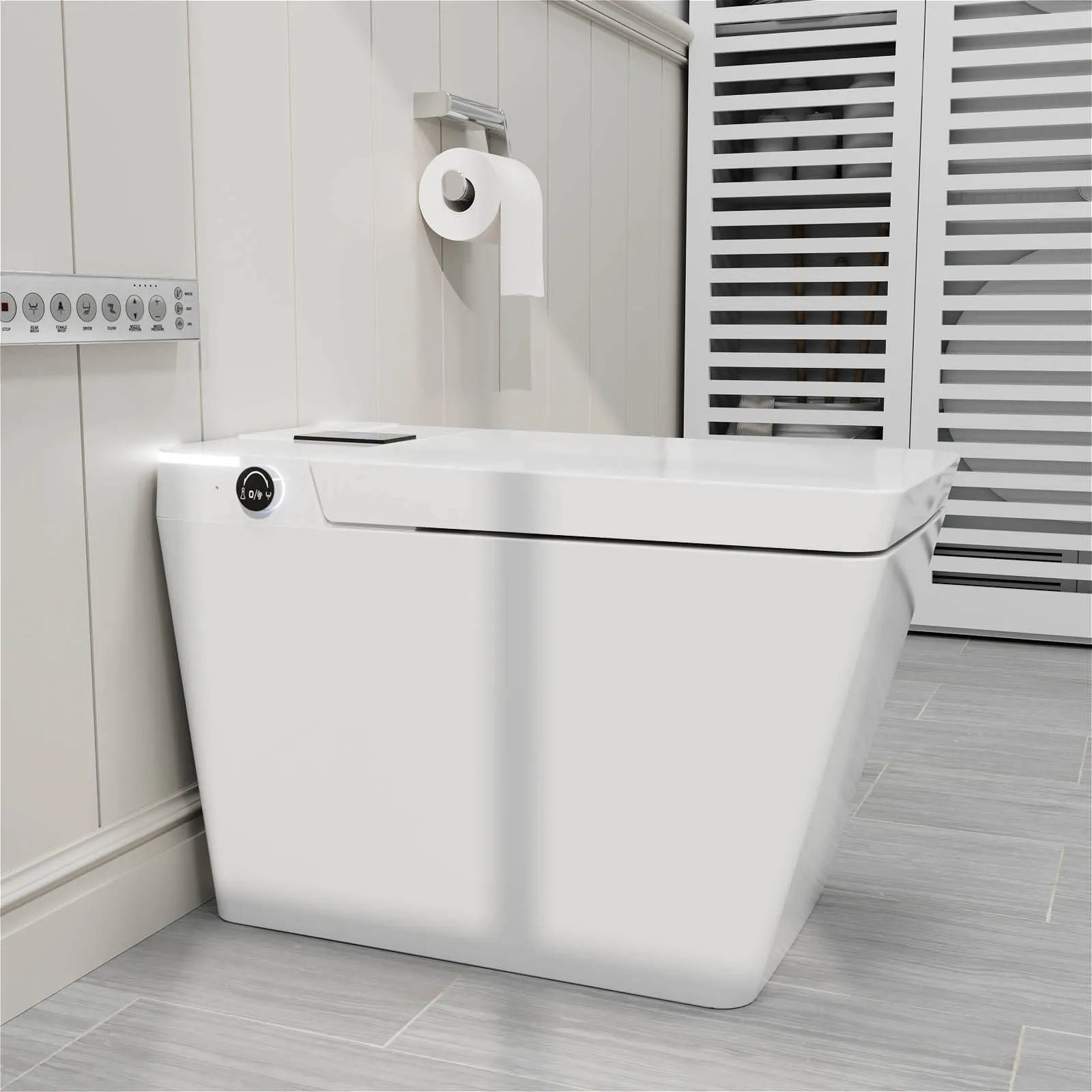 Giving Tree One-Piece Floor Mounted Square Smart Toilet with Remote Control and Automatic Cover