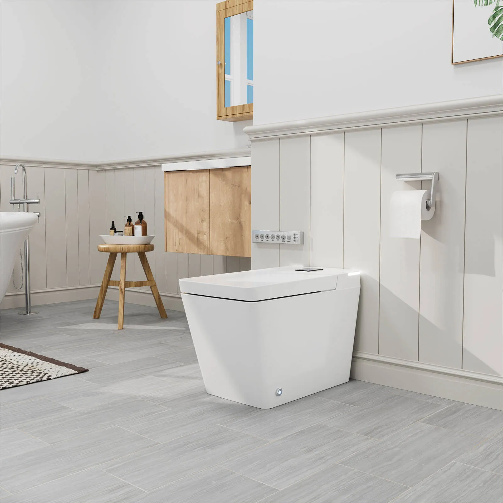 Giving Tree One-Piece Floor Mounted Square Smart Toilet with Remote Control and Automatic Cover