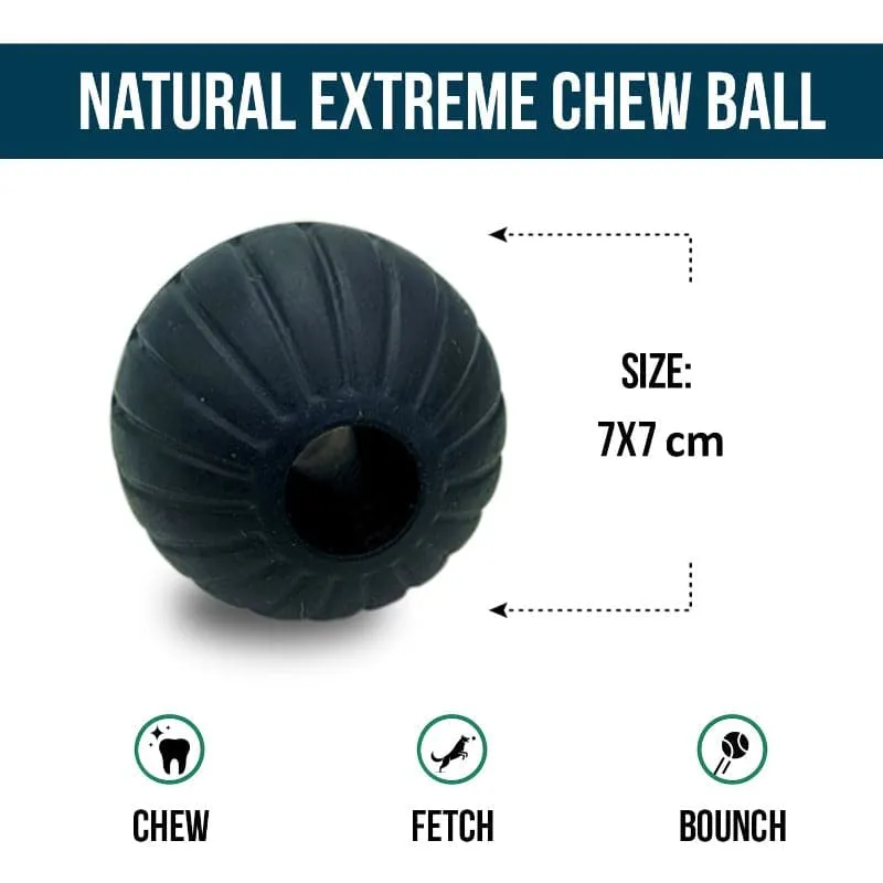 Goofy Tails Natural Rubber Chew Toy Combo  for Dogs (Extreme Ball   Classic Bone)