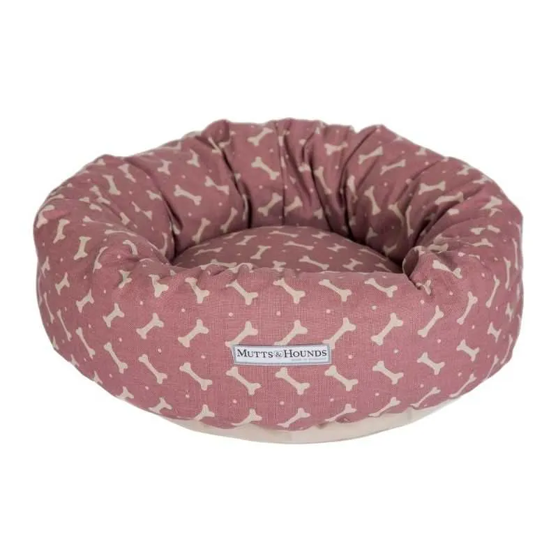 Linen Bones Donut Dog Bed