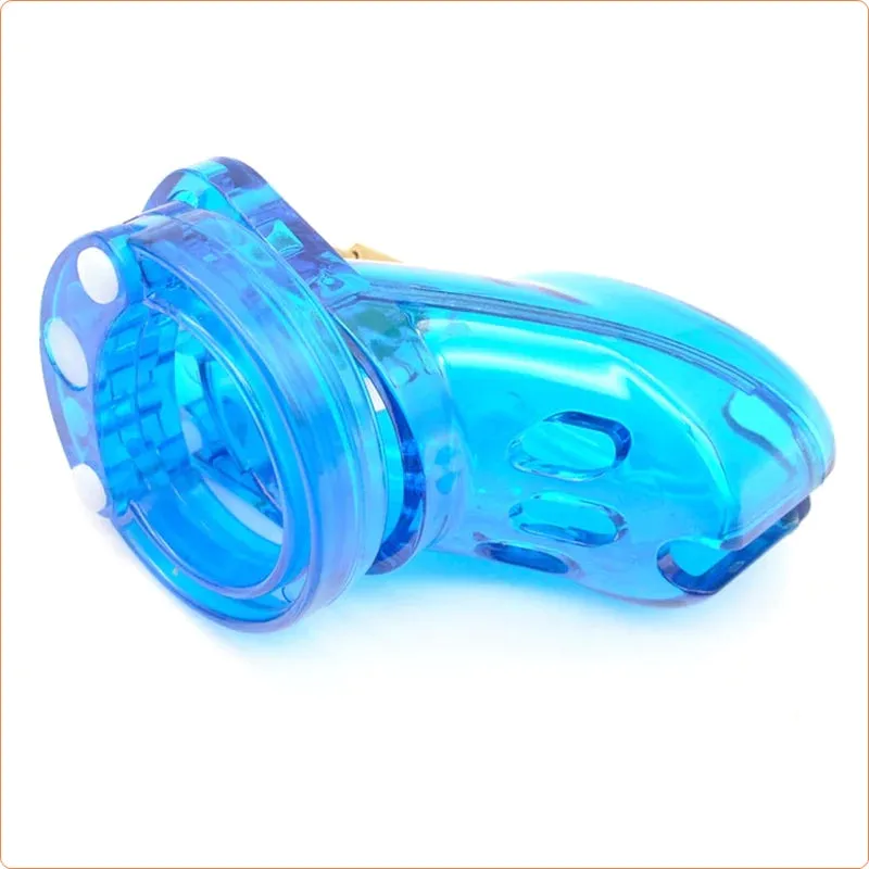 Male Chastity Cage Acrylic Blue