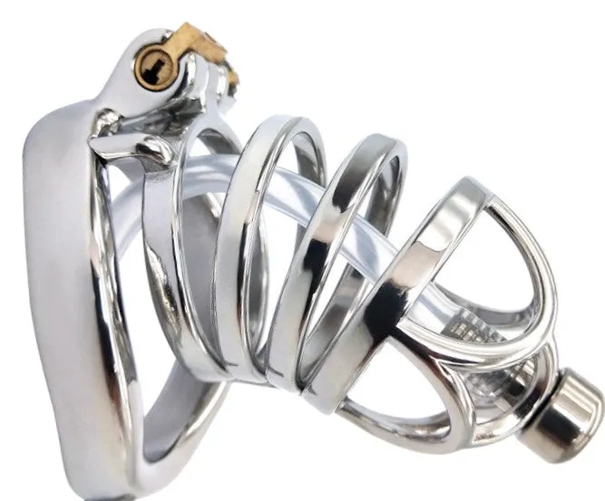 Men's Chastity Cage with Catheter