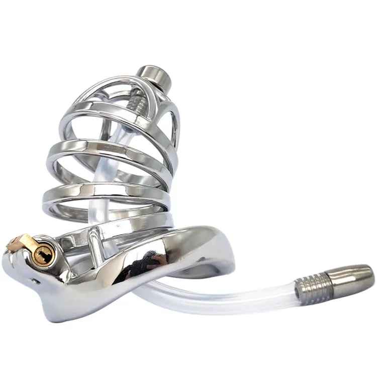 Men's Chastity Cage with Catheter