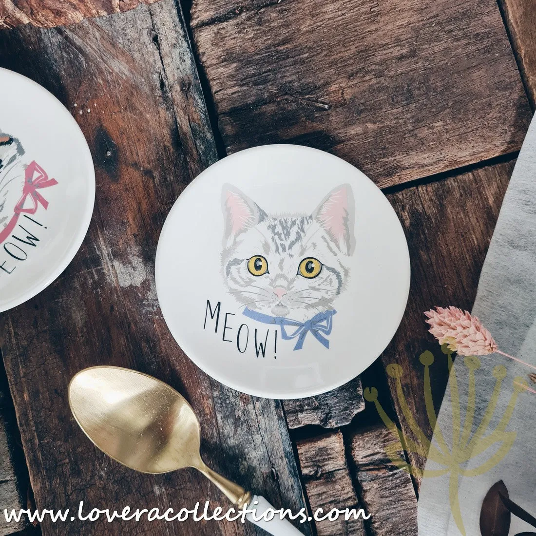 Meow Meow Neko Cat Head Japan Condiments Dishes