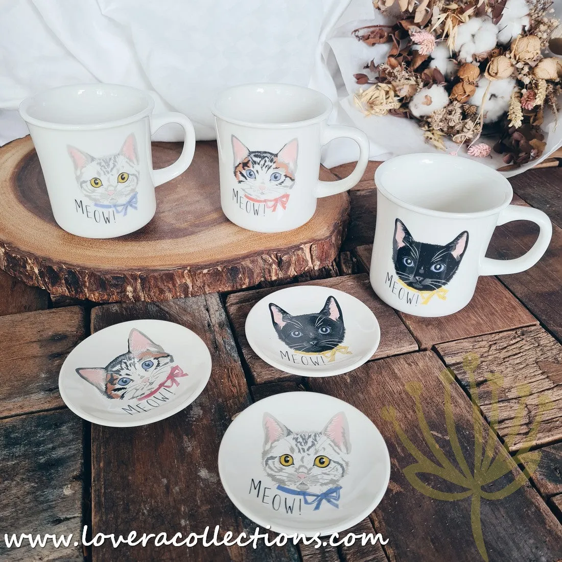 Meow Meow Neko Cat Head Japan Condiments Dishes