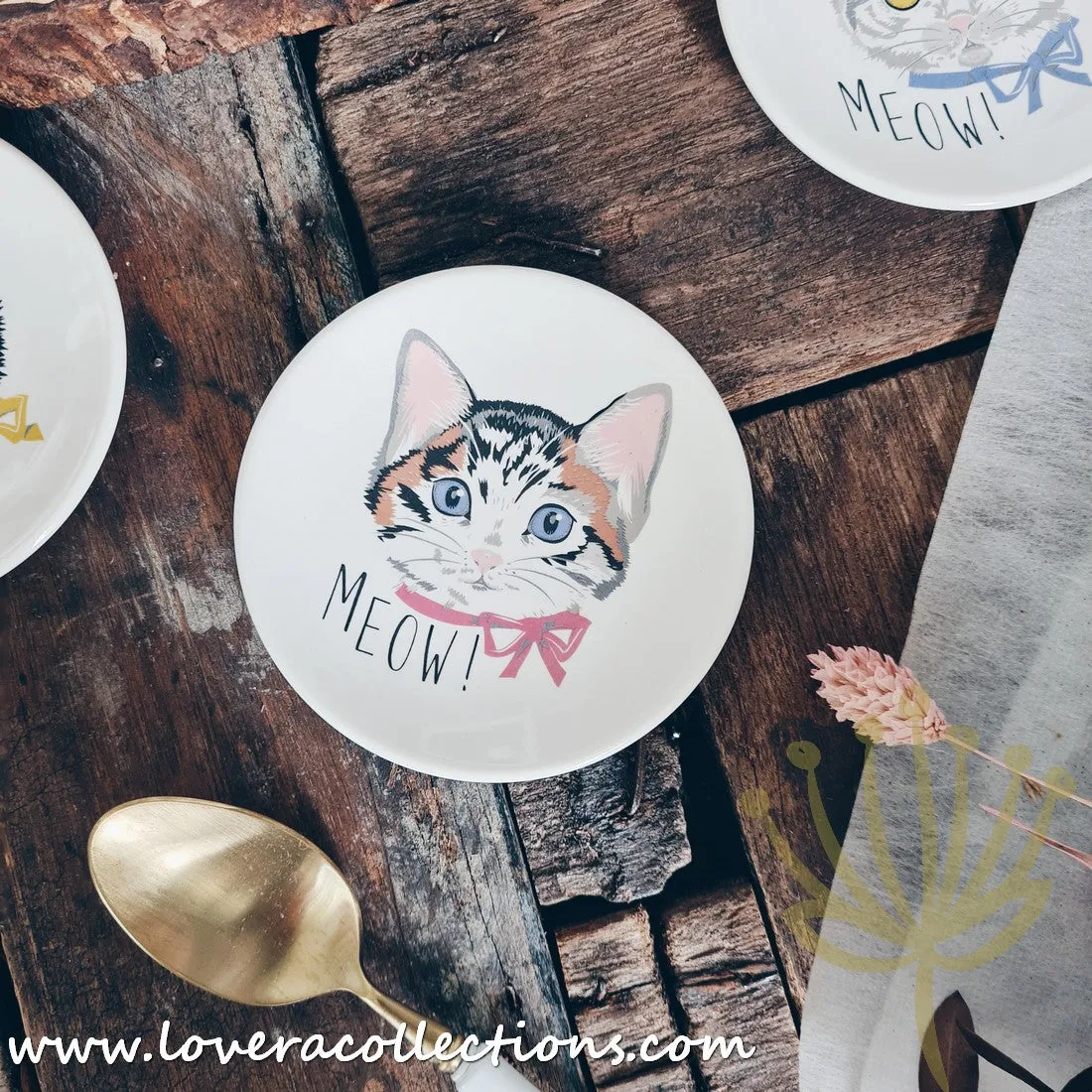 Meow Meow Neko Cat Head Japan Condiments Dishes